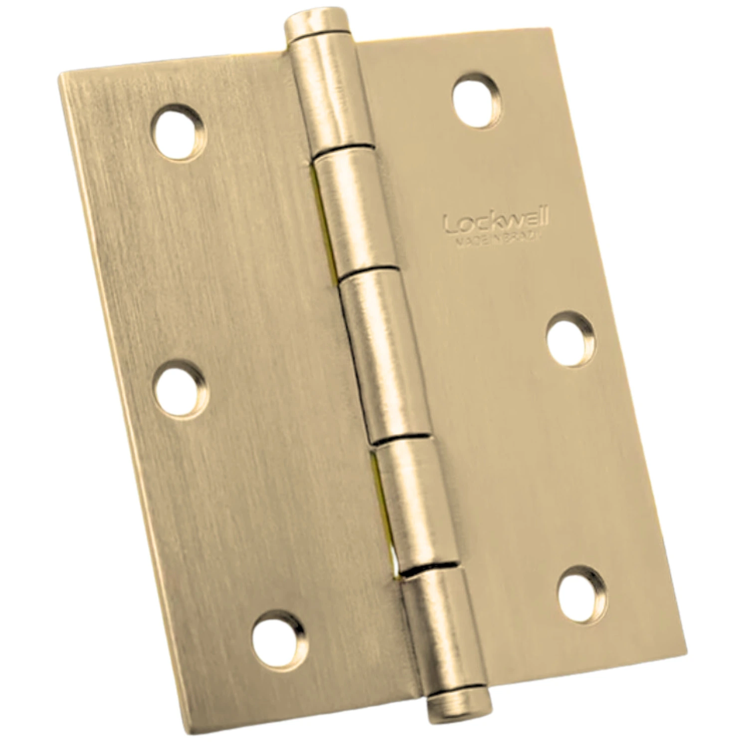 Dobradiça 3 1/2 X 3 Latão Dourado Acetinado Unidade Lockwell