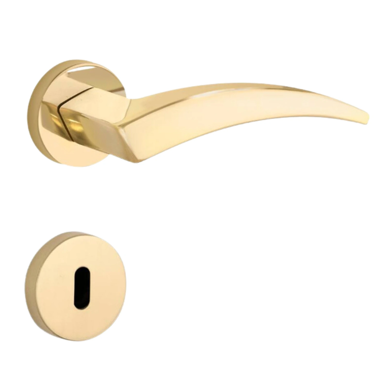 Fechadura Design Flexa Interna 55mm Latão Polido Dourado Lockwell