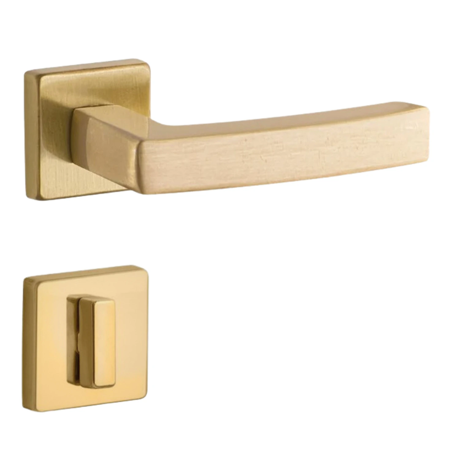 Fechadura Design Quadra Banheiro 55mm Latão Acetinado Lockwell