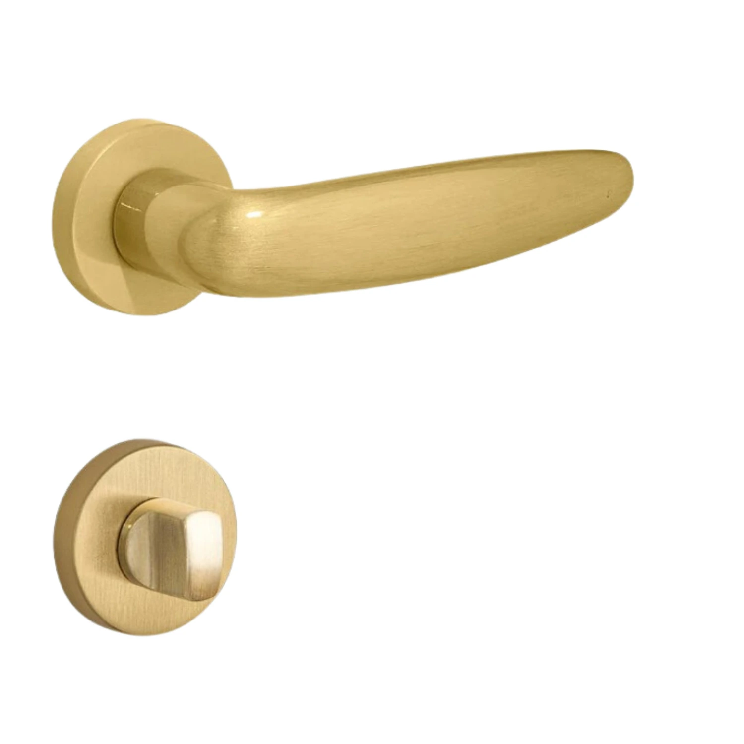 Fechadura Design Otto Banheiro 55mm Roseta Latão Acetinado Lockwell