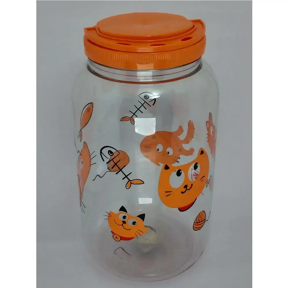 Pote Plast Redondo 3600ml Gat Laranja C Alca
