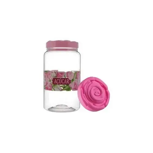 Pote Plast Bandeirante 1450ml Rosas Acucar