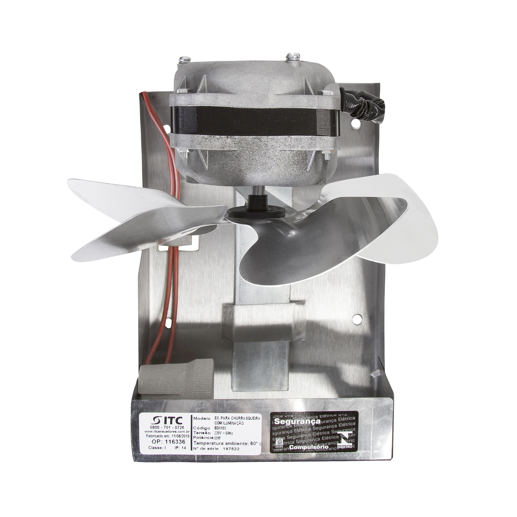 Exaustor para Churrasqueira 20cm com Iluminação 220V ITC