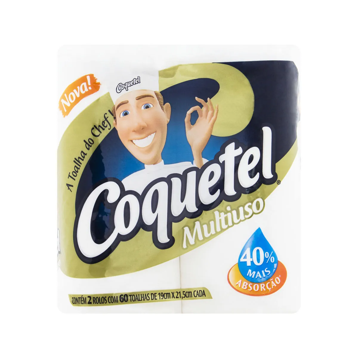 Toalha De Papel Folha Dupla Coquetel Pacote 2 Unidades