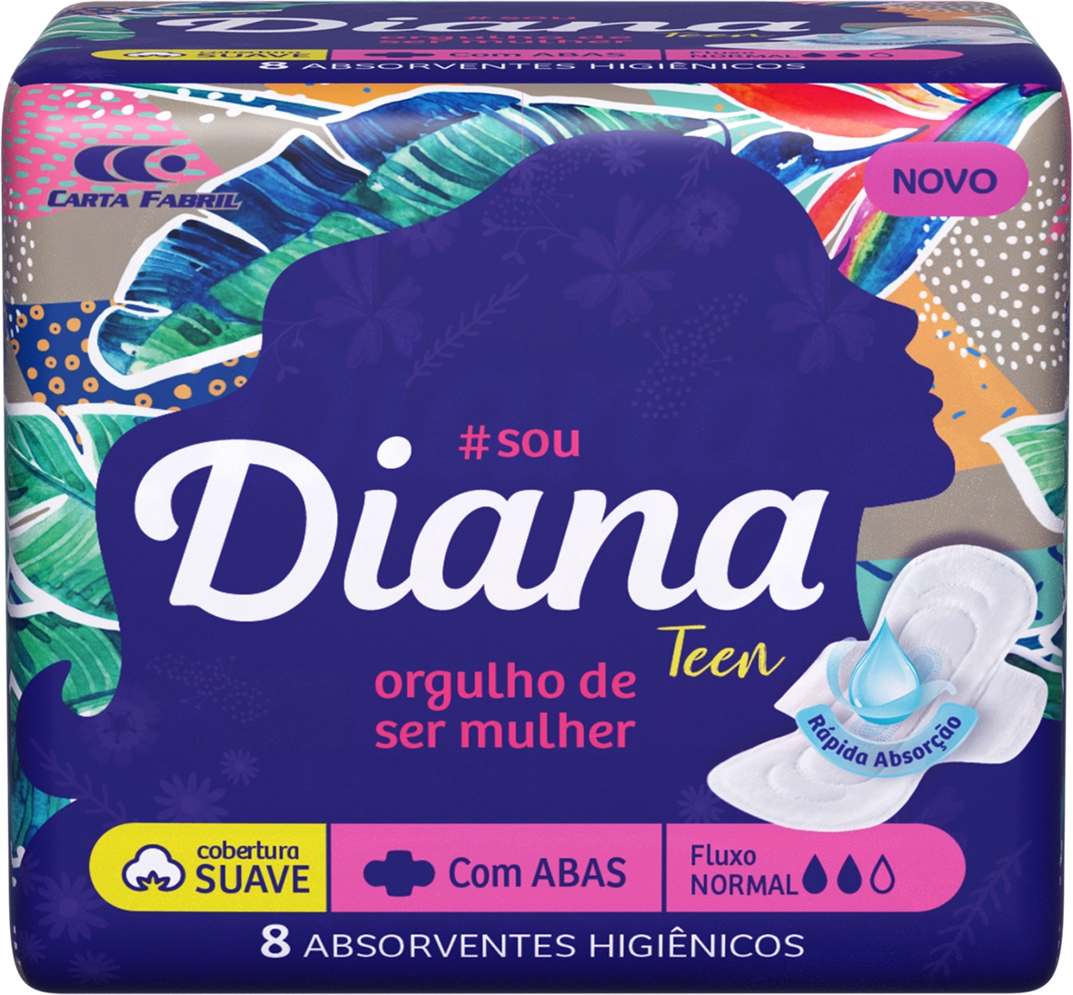 Absorvente Diana Teen Sve C/abas 12x8unidade