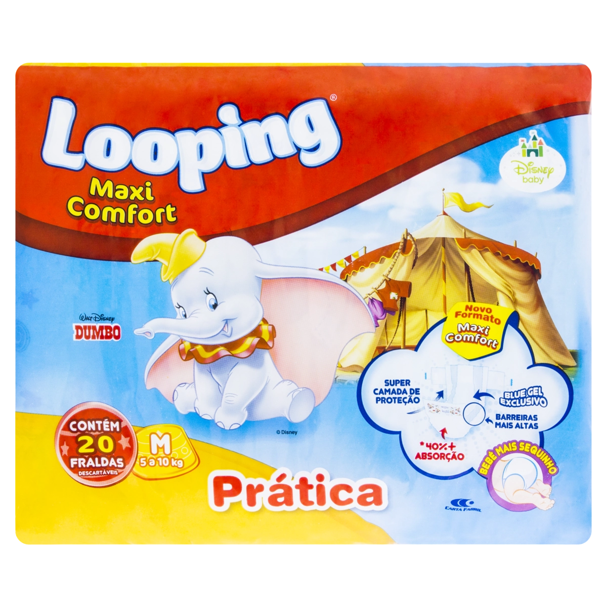 Fralda LOOPING DISNEY DUMBO Maxi Comfort M 18 Unidades