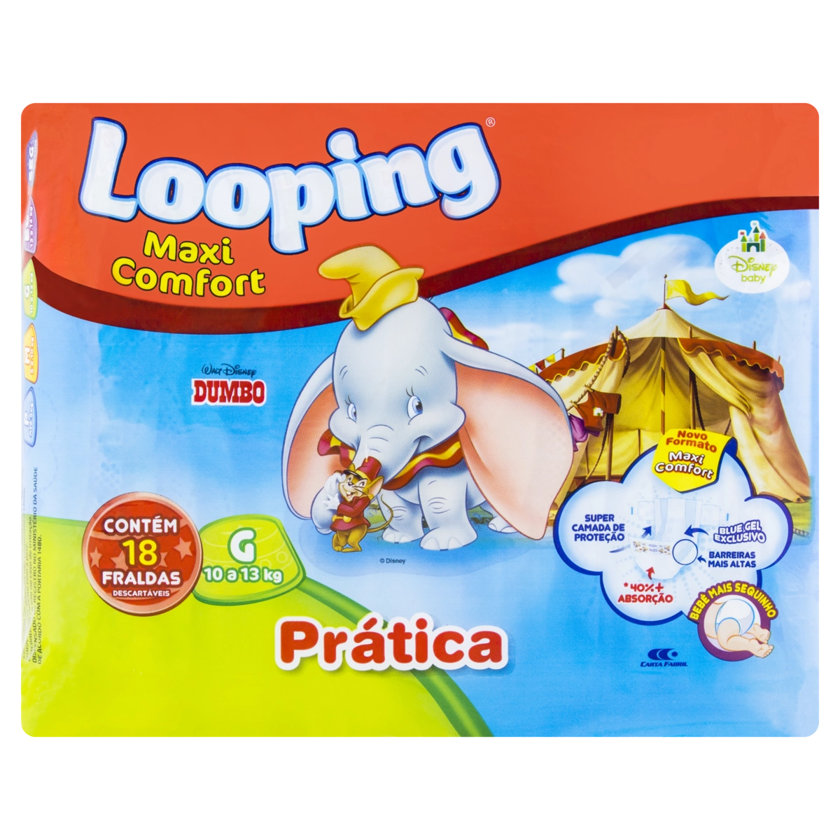 Fralda LOOPING DISNEY DUMBO Maxi Comfort G 16 Unidades