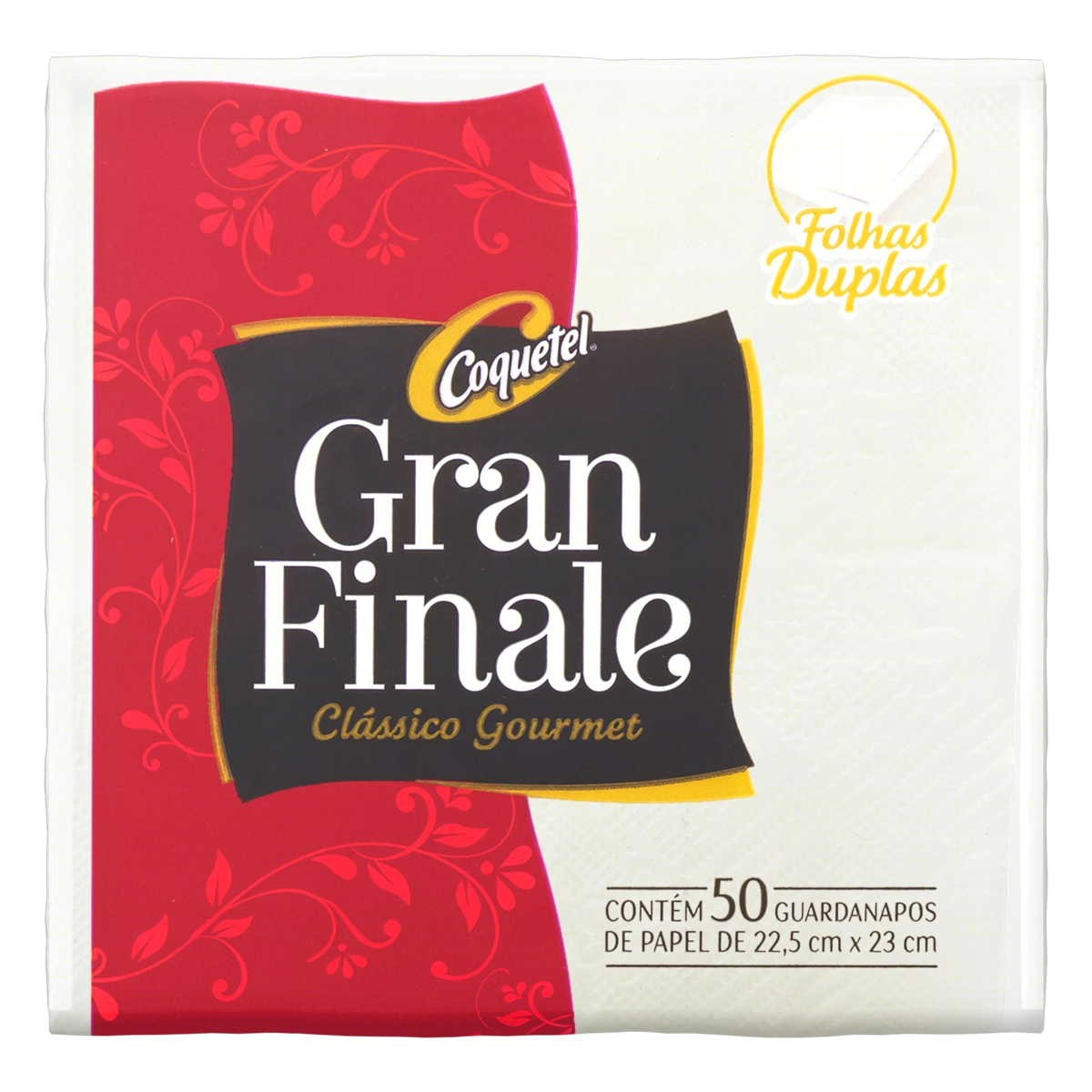 Guardanapo De Papel Folha Dupla Coquetel Gran Finale Clássico Gourmet 22,5cm X 23cm Pacote 50 Unidad