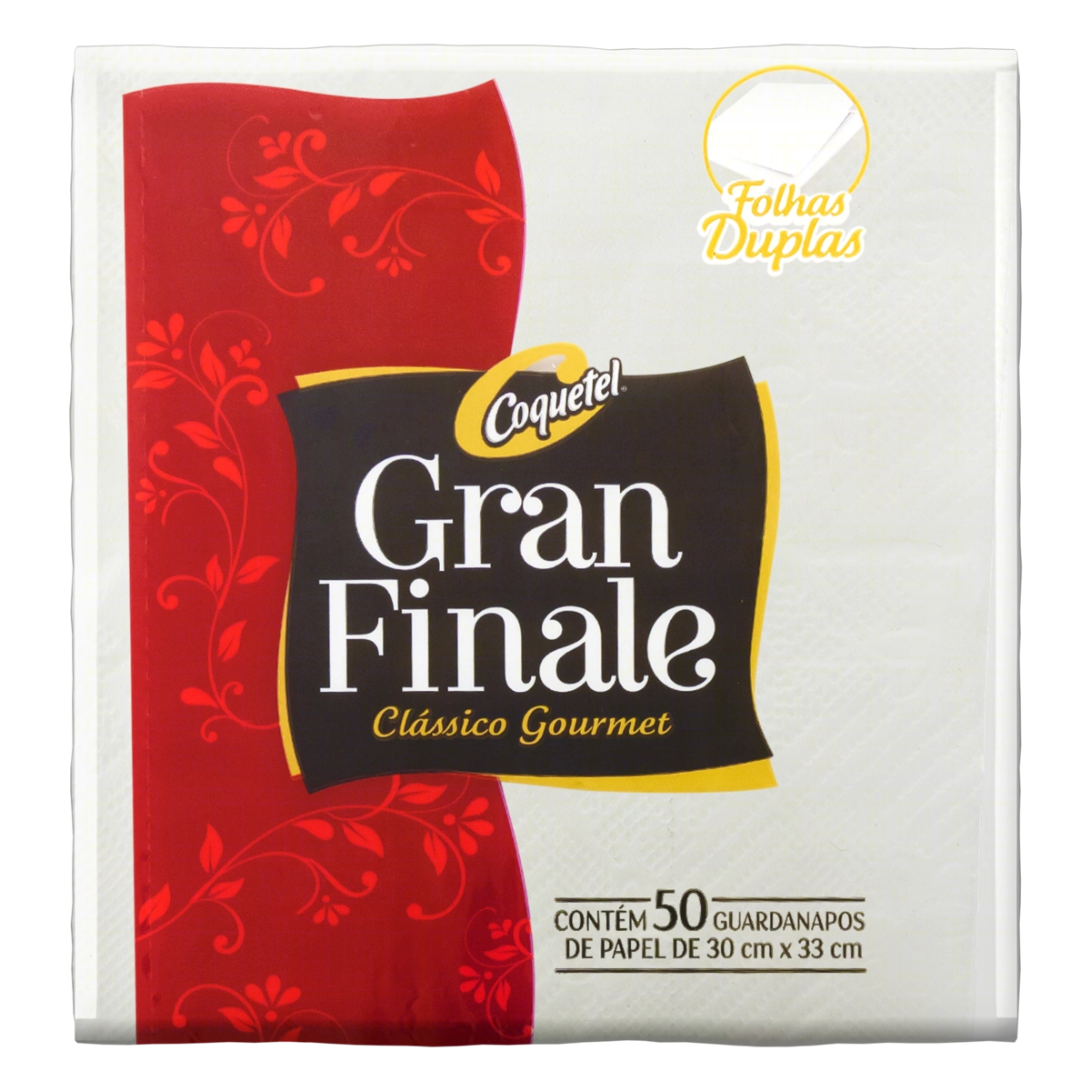 Guardanapo De Papel Folha Dupla Coquetel Gran Finale Clássico Gourmet 30cm X 33cm Pacote 50 Unidades