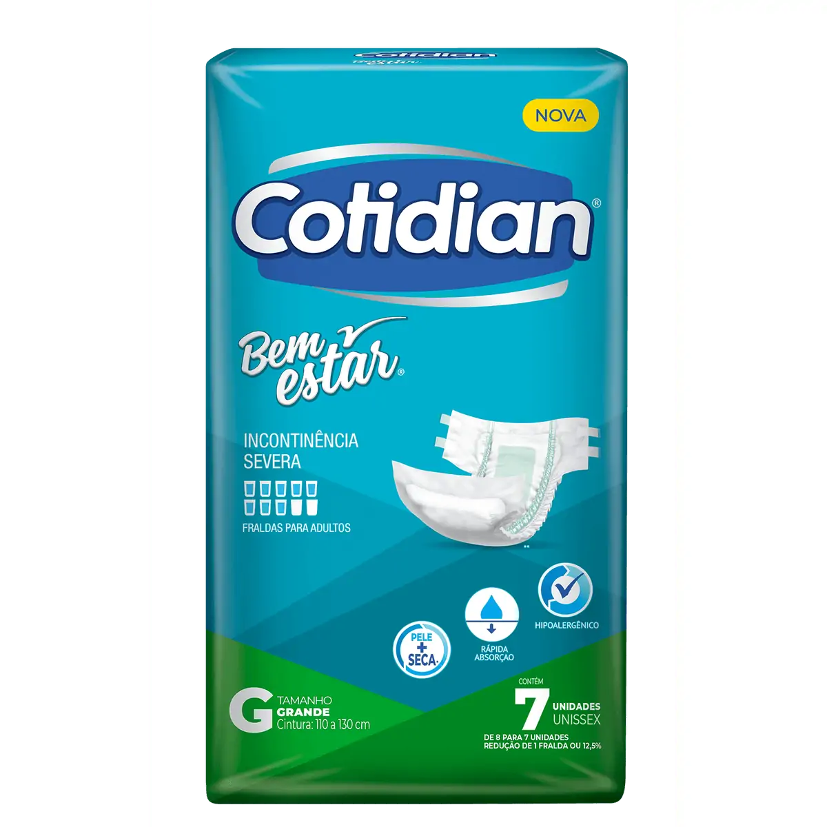 Fralda Descartável Adulto Bem Estar Comfort G Pacote 8 Unidades