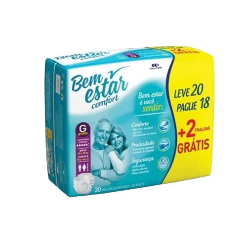 Fralda Bem Estar Comfort Lv20 Pg18 G Cx 4