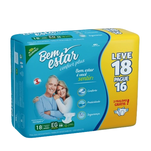 Fralda Bem Estar Comfort Lv18 Pg16 Eg Cx 4
