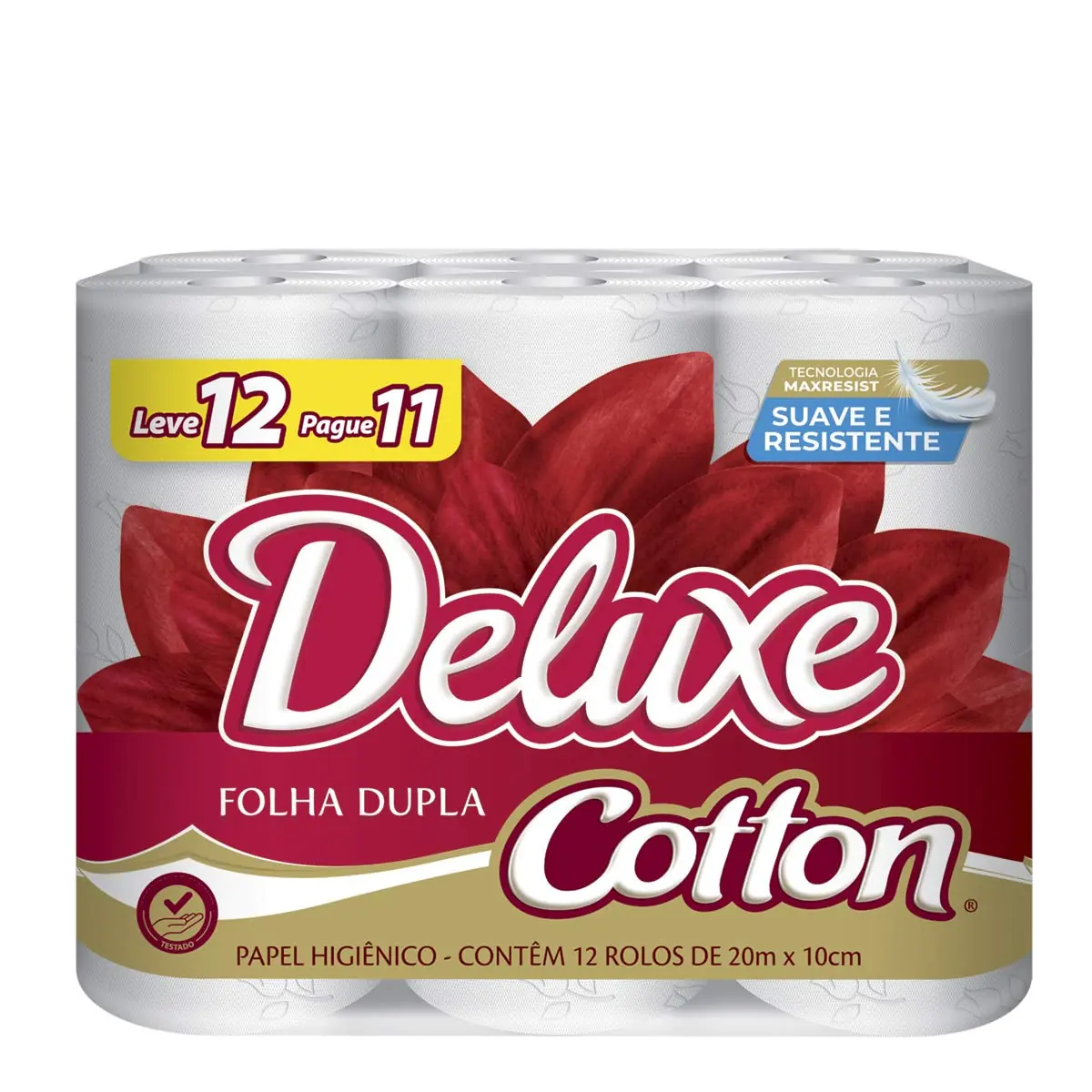 Papel Higiênico DELUXE Ultra Folha Dupla 20m 12 Rolos