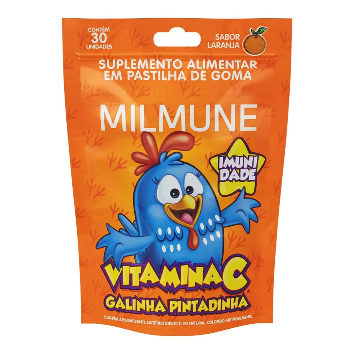 Suplemento Vitamínico Milmune Infantil Laranja Galinha Pintadinha 30 Gomas