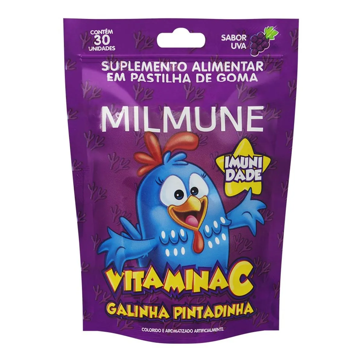 Suplemento Vitamínico Milmune Infantil Uva Galinha Pintadinha 30 Gomas