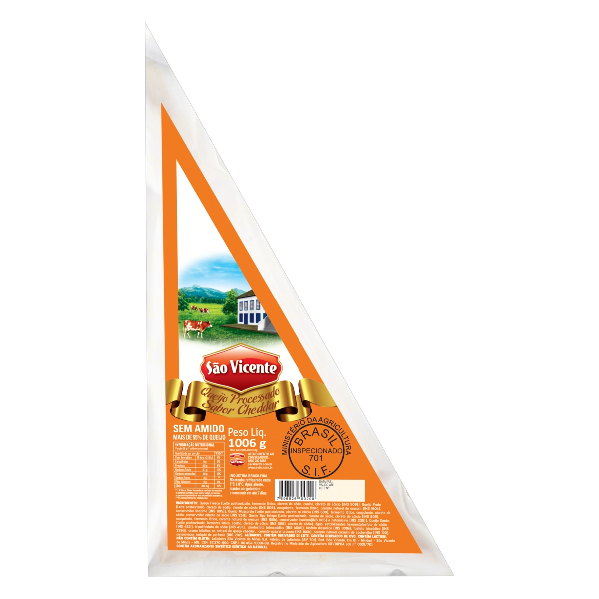 Queijo Processado Cheddar São Vicente 1,006kg