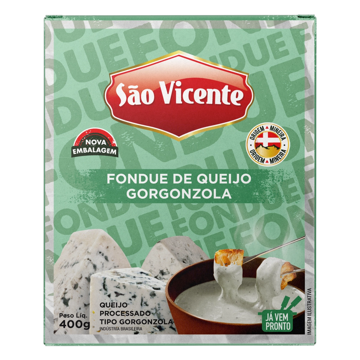 Fondue De Queijo Gorgonzola São Vicente Caixa 400g