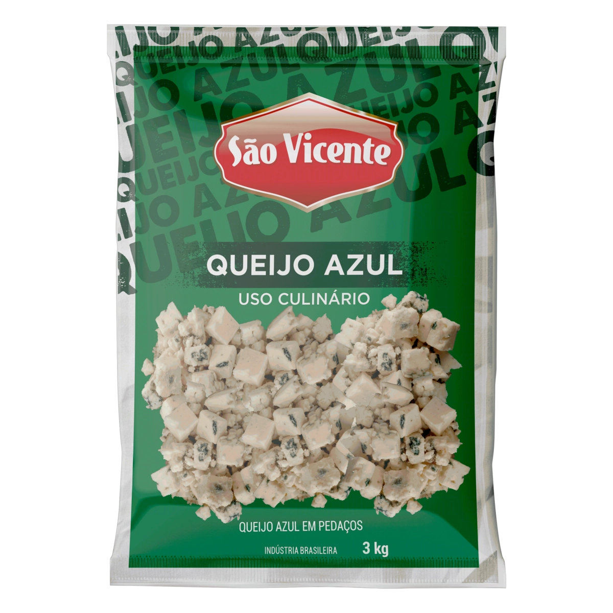 Queijo Azul Em Pedaços Uso Culinário São Vicente 3kg