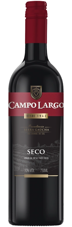 Vinho Brasileiro Tinto Seco Campo Largo Serra Gaúcha Garrafa 750ml