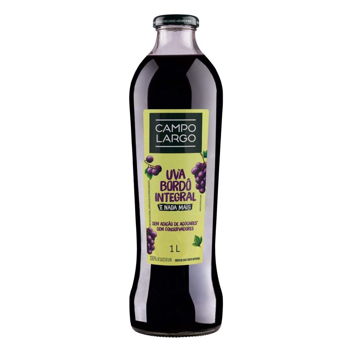 Suco Integral Uva Tinto Campo Largo Garrafa 1l