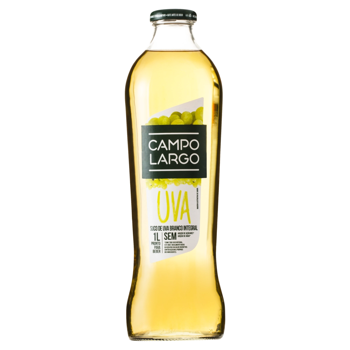 Suco Integral Uva Branco Campo Largo Garrafa 1l