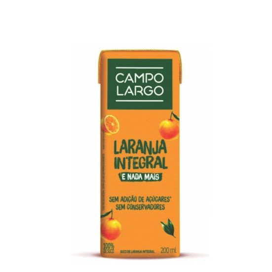 Suco Integral Laranja Campo Largo Caixa 200ml