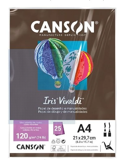 Papel Canson A4 Iris Vivaldi Chocolate C/25fl