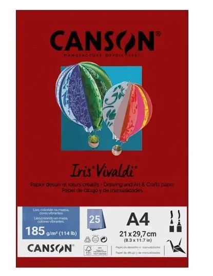 Papel Iris Vivaldi 185g A4 25fl Grena R. Atacado Ind Unid Canson