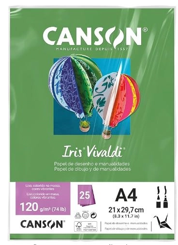 Papel Iris Vivalde 185g 25fl A4 Verd Claro Un