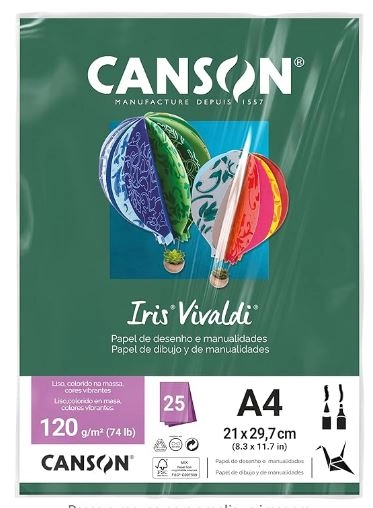 Papel Canson A4 Iris Vivaldi Verde Escuro C/25fl