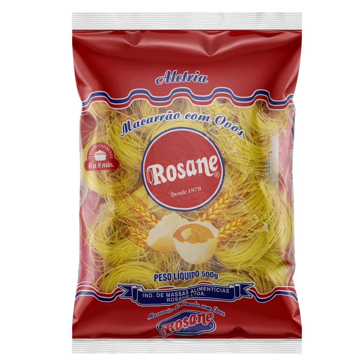 Macarrão De Sêmola Com Ovos Aletria Rosane Pacote 500g
