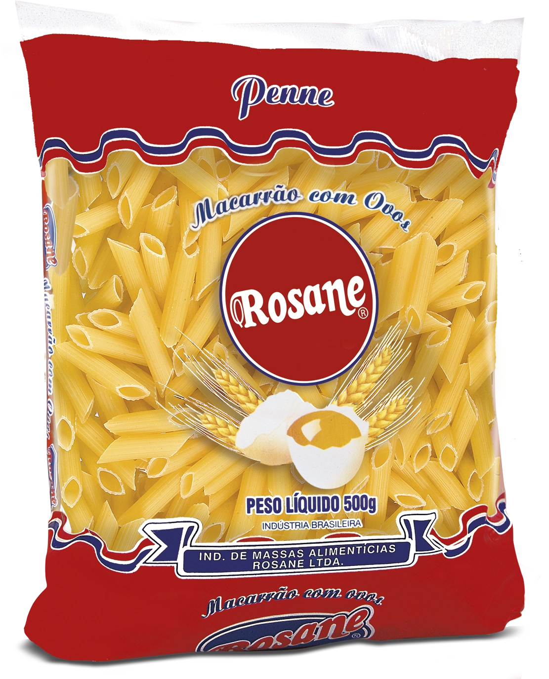 Macarrão De Sêmola Com Ovos Penne Rosane Pacote 500g