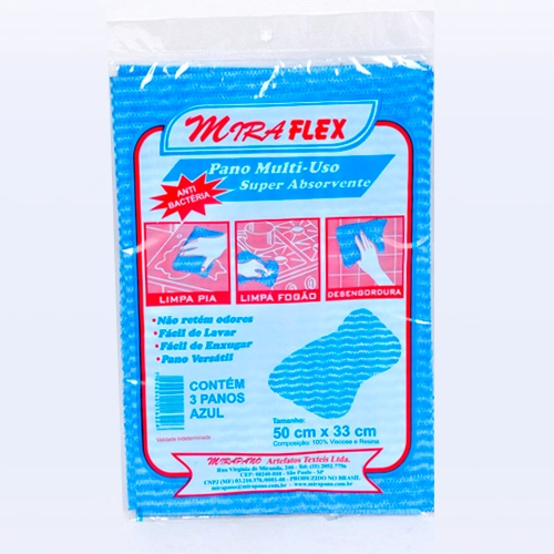 Pano Miraflex Azul 3unidade