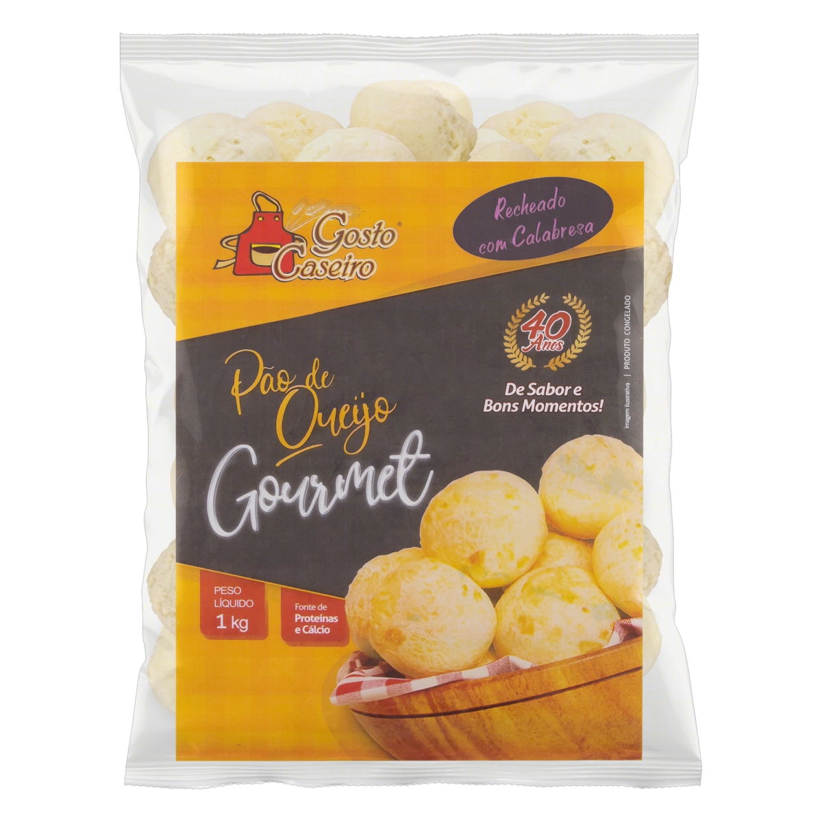 Pão De Queijo Congelado Recheio Calabresa Gosto Caseiro Gourmet Pacote 1kg