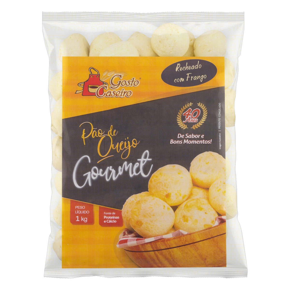 Pão De Queijo Congelado Recheio Frango Gosto Caseiro Gourmet Pacote 1kg