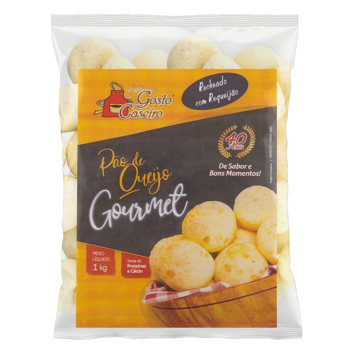 Pão De Queijo Congelado Recheio Requeijão Gosto Caseiro Gourmet Pacote 1kg