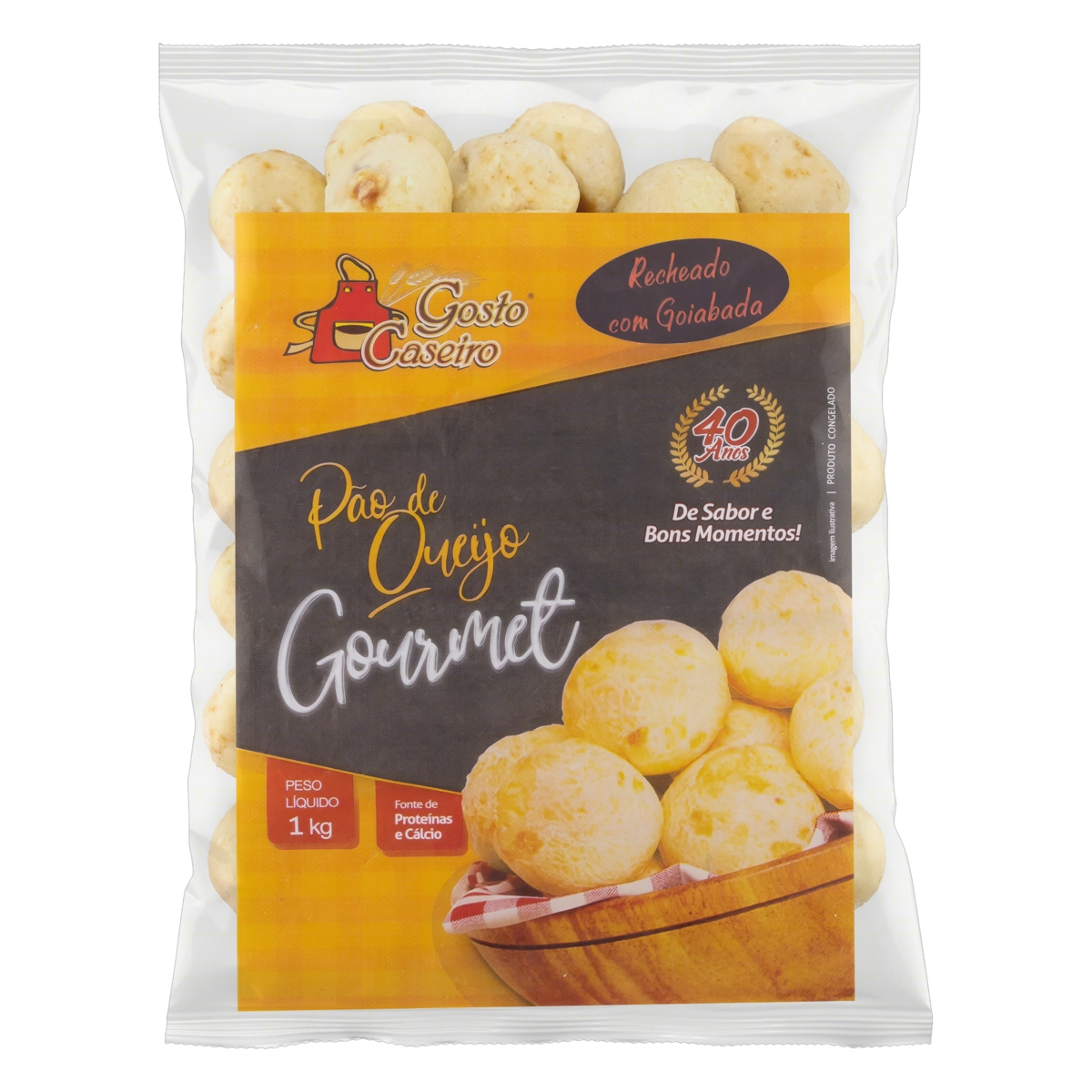 Pão De Queijo Congelado Recheio Goiabada Gosto Caseiro Gourmet Pacote 1kg