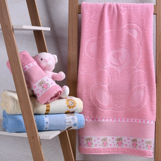 Toalha Infantil 68x1,10 Azul E Rosa