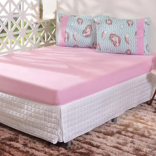 Jogo De Cama Bella Cama Solteiro C/2 Pcs Unicornio