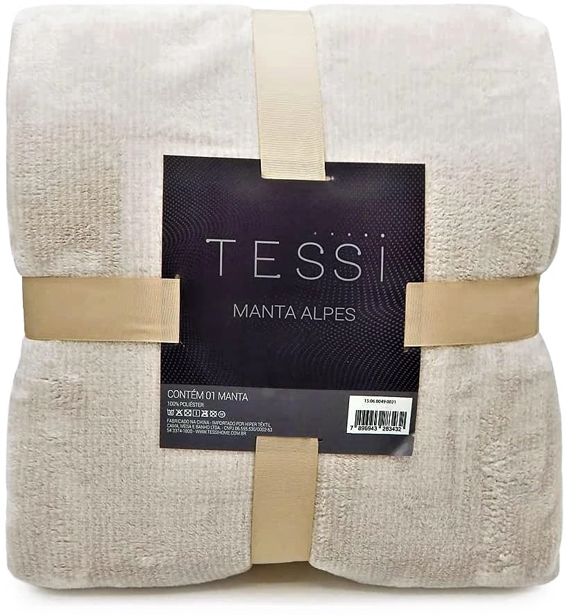 Manta Alpes Tessi Solteiro Creme