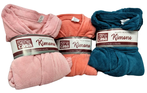 Roupao Panosul Microfibra Kimono Sortido