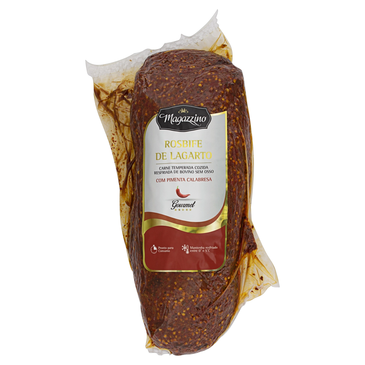 Rosbife De Lagarto Bovino Resfriado Temperado Pimenta Calabresa Sem Osso Magazzino Gourmet