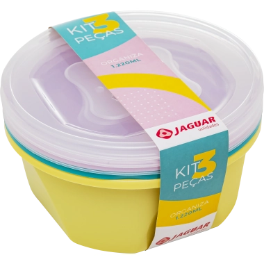 Kit 3 Pecas Organiza 1200ml Redondo