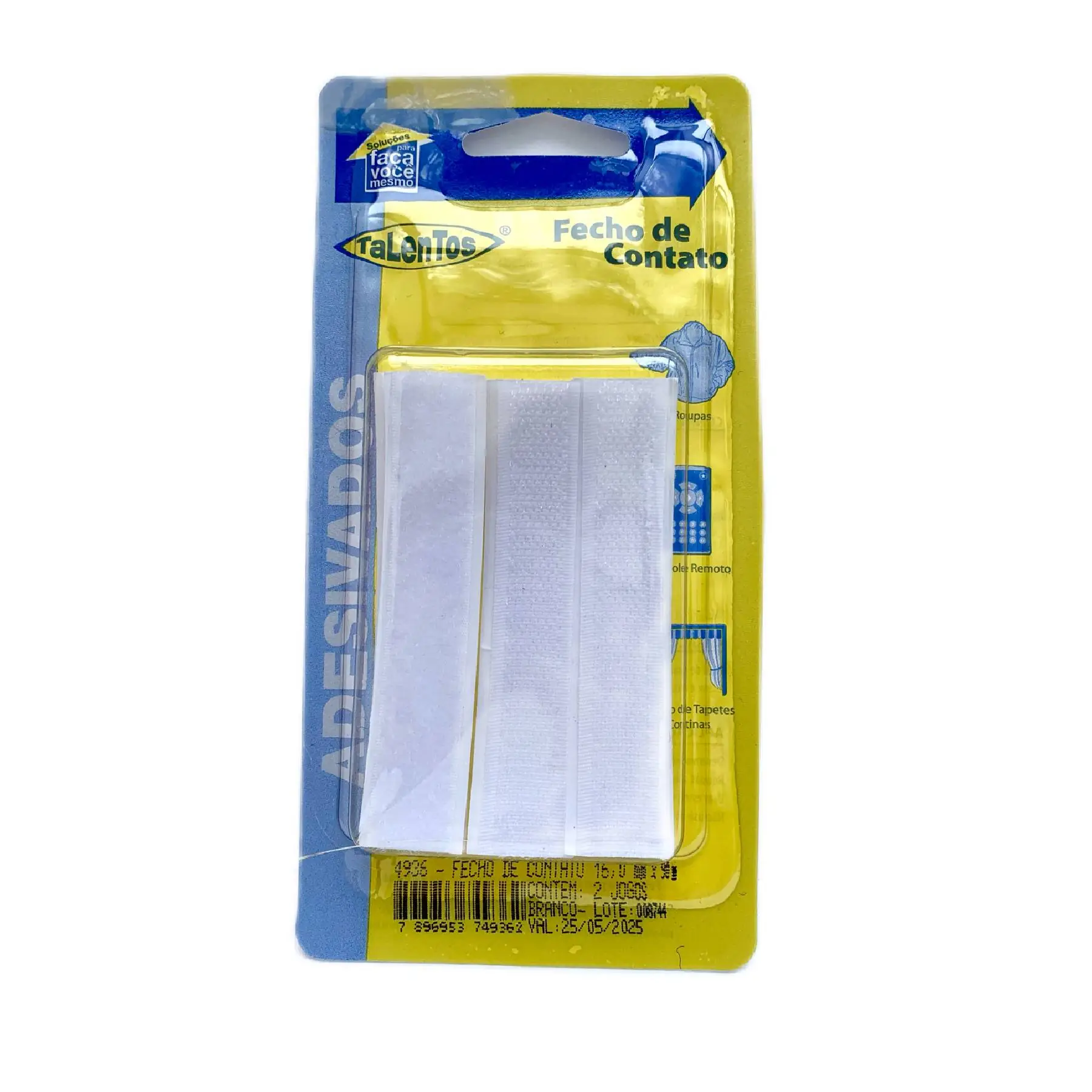 Fecho de Contato Casado Nylon 16x90mm Branco Talentos
