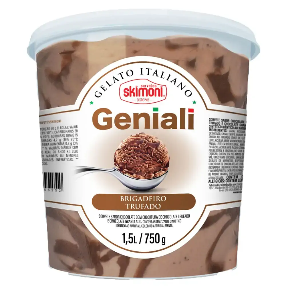 Sorvete Skimoni Brigadeiro Trufado 15l