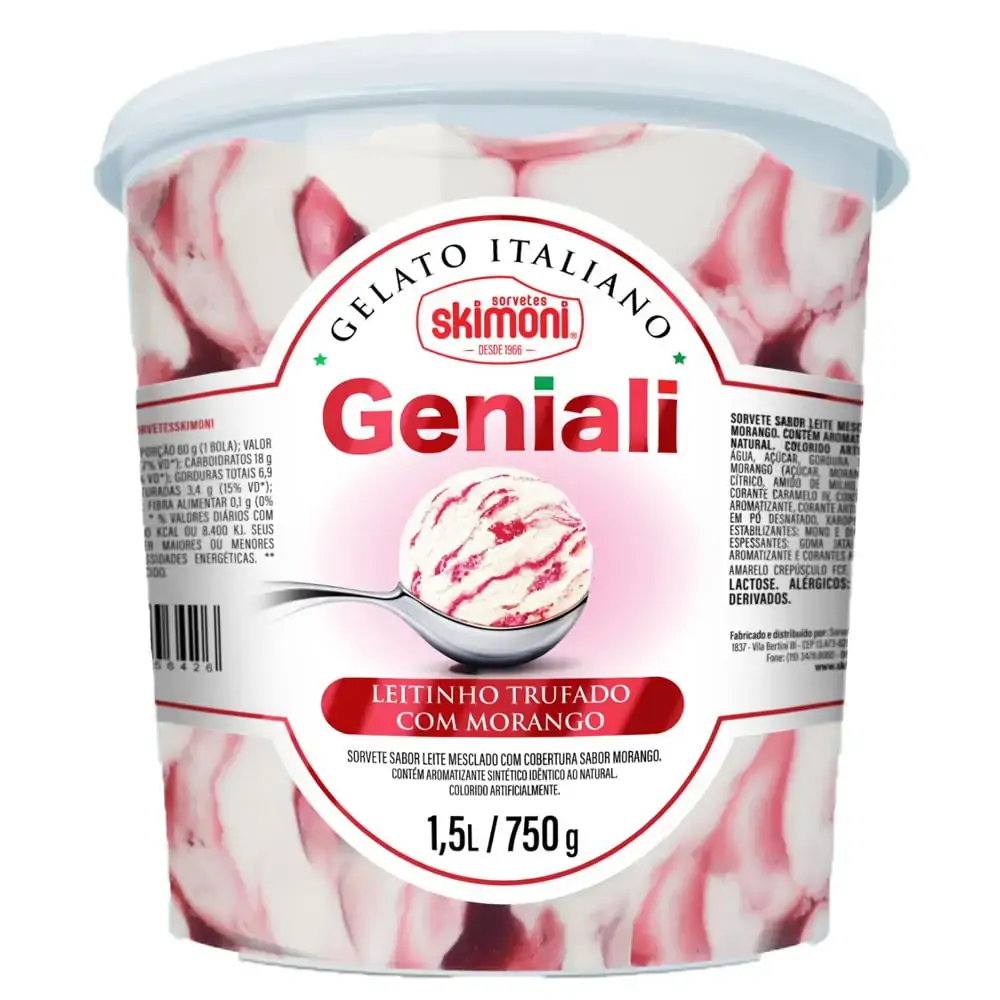 Sorv Skimoni Pt Geniali 15l Leit Truf Morango