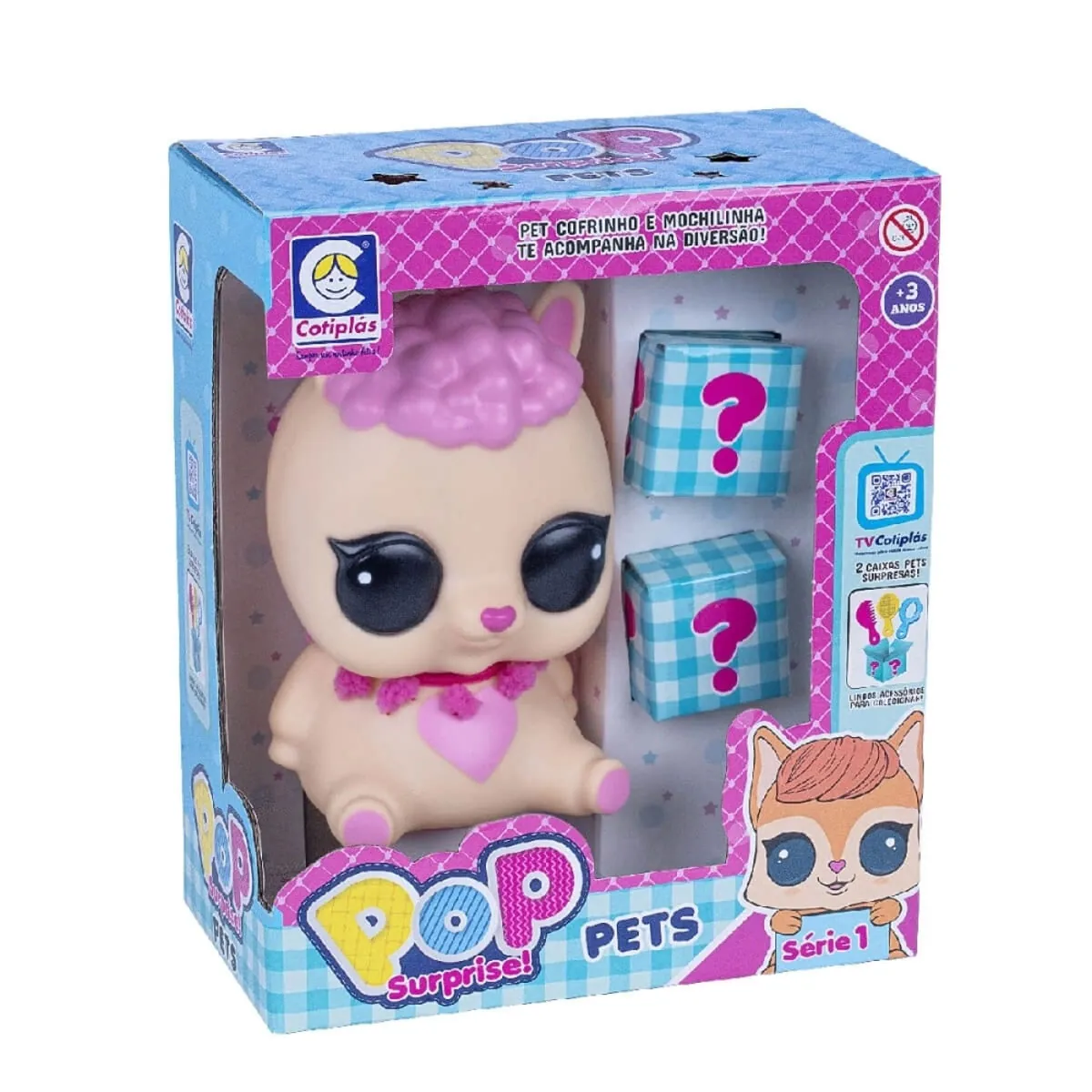Boneco Pop Suprise Pets Lhama Cotiplás