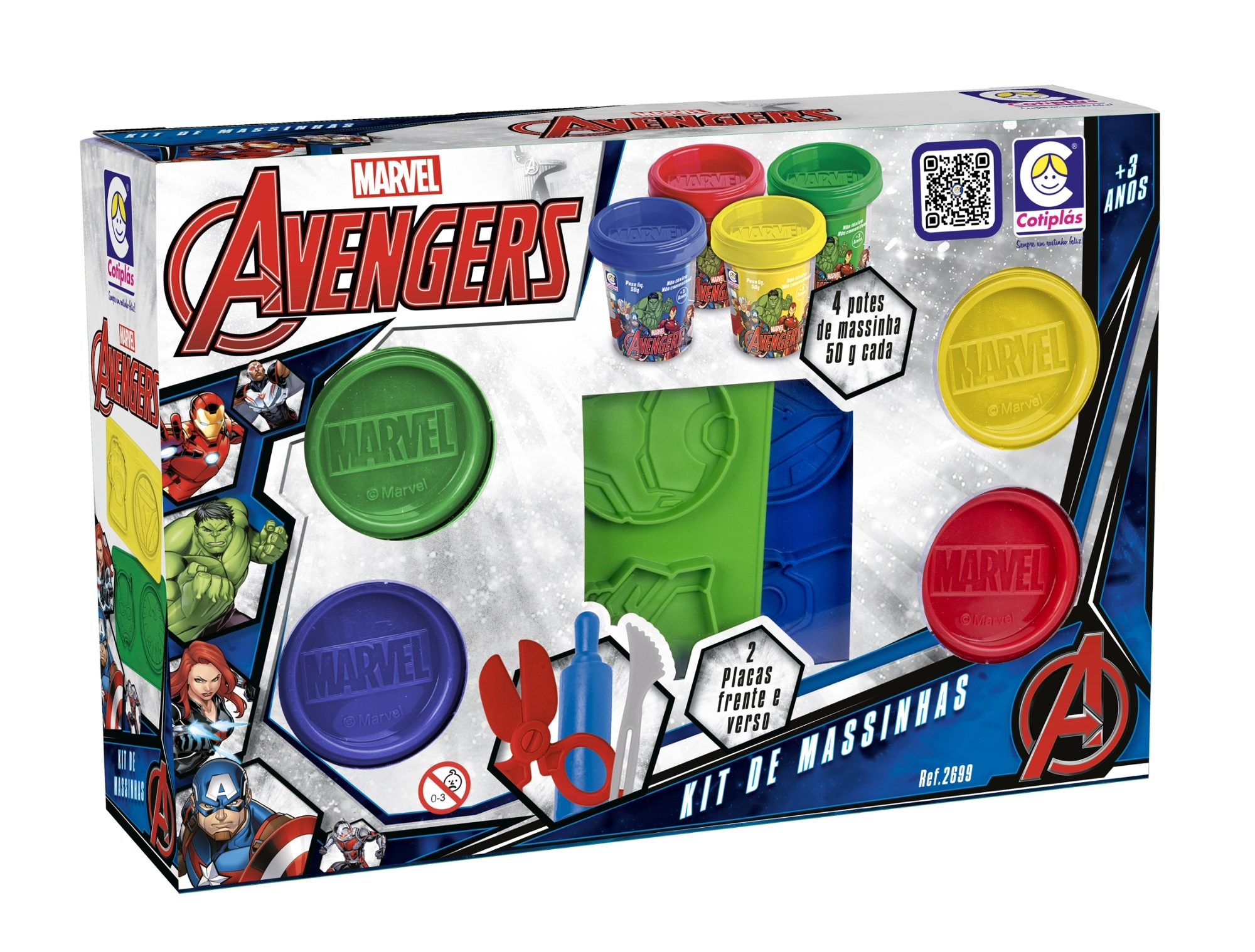 Massinha Marvel Avengers Kit Massinha Plaquinha 2699 Cotiplas