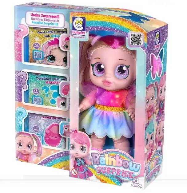 Boneca Rainbow Surprise Dois Rabinhos 2708 Cotiplas