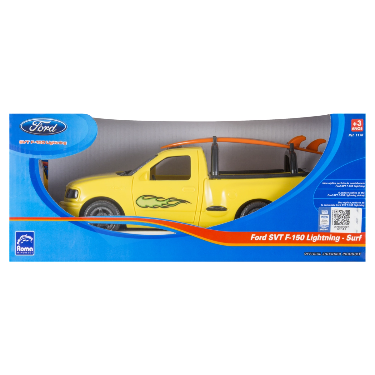 Carrinho Ford Svt F 150 Lightning Pick Up Surf Roma Brinquedos